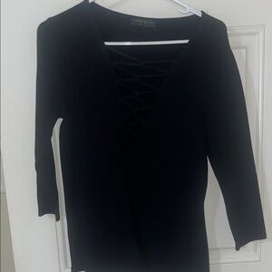 Forever 21 Black Crisscross Blouse
